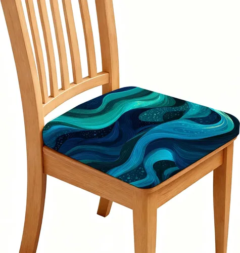 Vista 10 de Fundas de asiento para silla, impermeables, elásticas, estampadas, con lazos elásticos, extraíble, lavable, protector para sillas tapizadas de Negro