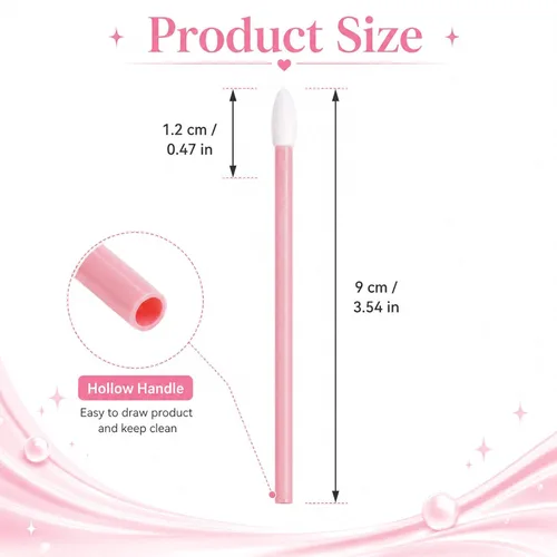 Vista 2 de 100 piezas de aplicadores de brillo labial, pinceles desechables aplicadores de brillo labial varitas de brillo labial aplicadores kit