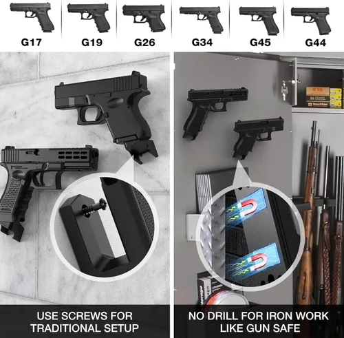 Vista 2 de Montura de pistola mejorada con soporte para cargador, montaje oculto para Glock17,19,26,31,32,33,34,44,45 de la serie, soporte de pistola