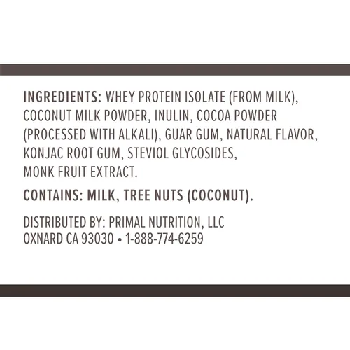 Vista 3 de Primal Kitchen Primal Fuel Proteína en Polvo de Suero de Leche de Chocolate y Coco, Sin Gluten y Sin Soja, 1.94 Libras