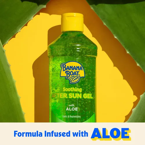 Vista 2 de Banana Boat Gel calmante para después del sol con Aloe Twin Pack Gel de aloe vera, alivio de quemaduras solares, cuidado después del sol, 16 onzas