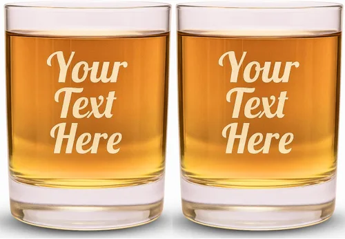 Vista 16 de Juego de vasos de whisky grabados con diseño personalizado Vidrio para una sola ocasión para cumpleaños, Día del Padre o hitos