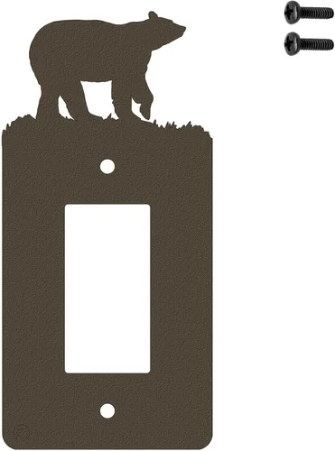 Vista 16 de Bear - Placa de pared dúplex individual (potencia única, negra) - Fabricado en Estados Unidos