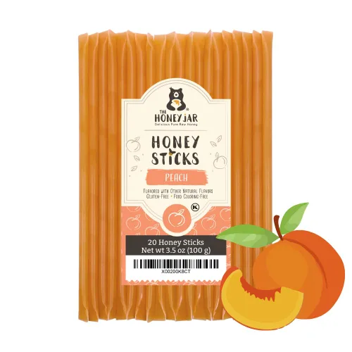 Vista 17 de The Honey Jar Palitos de miel con sabor a mora, pajitas de miel pura para el té, café o un placer saludable, una cucharadita de miel saborizada por