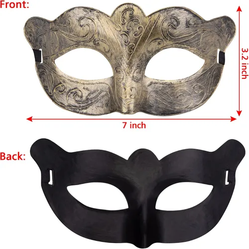 Vista 2 de FEQO 32 máscaras de mascarada, máscaras antiguas vintage venecianas