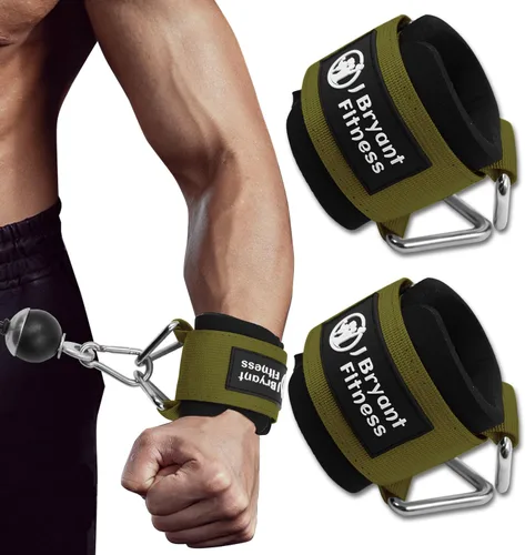 Vista 10 de J Bryant Muñequeras de fitness para máquinas de cable, correas de muñeca ajustables resistentes con acolchado de neopreno de 0.276 in