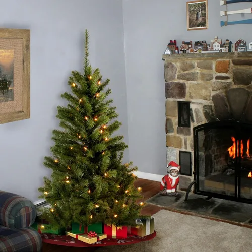 Vista 2 de árbol envuelto abeto Canadian Grande de National Tree con 300 multiluces