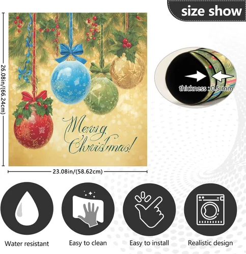 Vista 5 de Bolas de Navidad para árbol de lavavajillas, cubierta magnética para refrigerador, paneles de puerta, gabinete del hogar, electrodomésticos