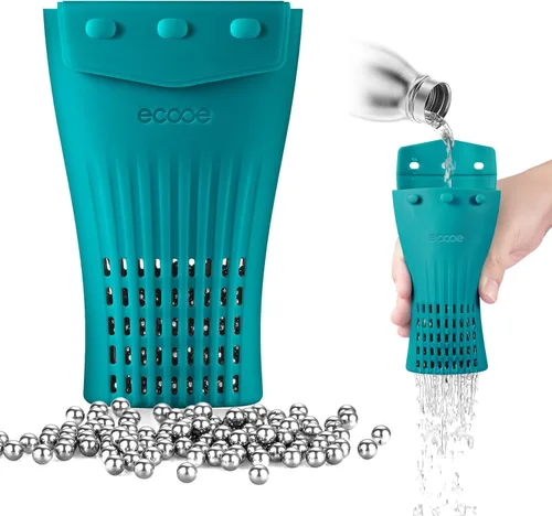 Vista 8 de Ecooe 1000 bolas de limpieza reutilizables para decantador de vino, acero inoxidable, botella de vidrio, jarra y jarrón