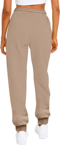 Vista 2 de Pantalones deportivos para mujer, con cordón en la parte inferior, cintura elástica, pantalones deportivos para gimnasio, atletismo, yoga