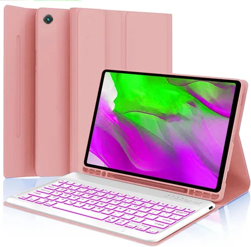 Vista 15 de Funda con teclado para Samsung Galaxy Tab A11 Plus / A9 Plus de 11 pulgadas, con retroiluminación Bluetooth A9+ con soporte para bolígrafo S