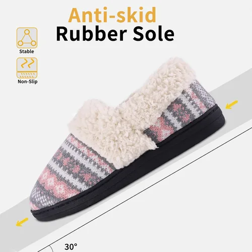 Vista 5 de Evshine Pantuflas mullidas de espuma viscoelástica con parte trasera cerrada para mujer, con forro polar, para interiores y exteriores