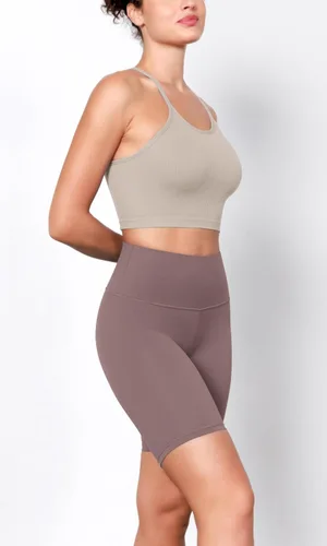 Vista 4 de ODODOS ODLEX - Paquete de 2 pantalones cortos de entrenamiento de cintura alta para mujer, pantalones cortos de entrenamiento de 6 y 8 pulgadas