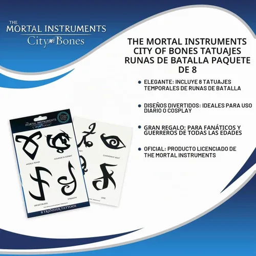 Vista 6 de Ciudad de huesos 8 Tatuajes de transferencia – El Mortal Instruments