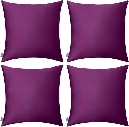 Vista 52 de Thmyo - Paquete de 4 fundas de almohada decorativas de 100 % algodón para lumbar, cómodas, sólidas, para Navidad/Halloween, fundas de cojín Blanco