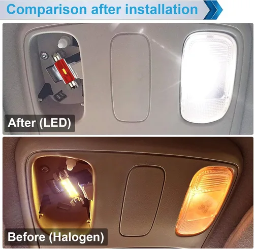 Vista 3 de Cubierta de luz de cúpula de mapa interior, consola superior con bombillas LED blancas compatible con Dodge Ram 1500 2500 3500 2002-2009