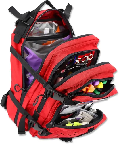 Vista 7 de Lightning X Mochila médica de primeros auxilios para trauma y hemorragia + kit (Camuflaje negro)