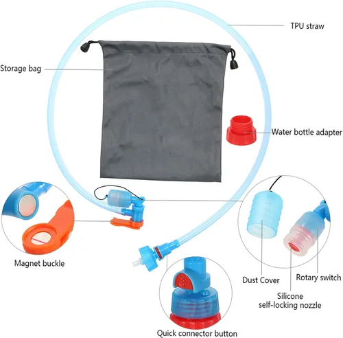 Vista 6 de Lixada Botella de agua Tubo de bebida Manguera de hidratación Paquete de depósito de vejiga de repuesto Tubo de botella de agua Kit de manguera