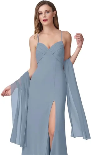Vista 11 de Chales de gasa para mujer, bufandas para dama de honor, boda, noche, graduación, fiesta, ocasiones especiales, vestidos de 90 x 20 pulgadas