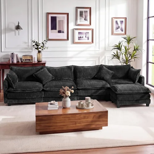 Vista 11 de Vesgantti 74" Cloud Couch for Living Room, 2 Seaters Deep Seat Sectional Modular Sofa, Double Cushion Corduroy Small Sofas Living Room Couches for