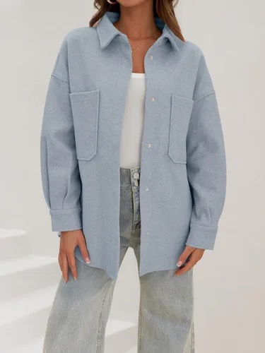 Vista 6 de MEROKEETY Chaqueta de manga larga con botones y bolsillos para mujer 2023
