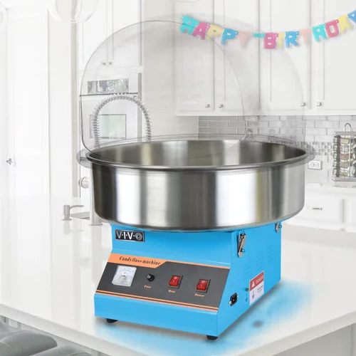 Vista 6 de VIVO - Máquina eléctrica comercial para hacer algodón de azúcar Commercial Candy Floss Machine with 20 inch Stainless Steel Bowl, Includes Bubble