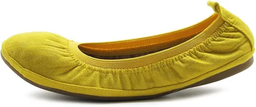 Vista 2 de Ollio Zapatos bajos de bailarina, cómodos, de gamuza sintética, para mujer
