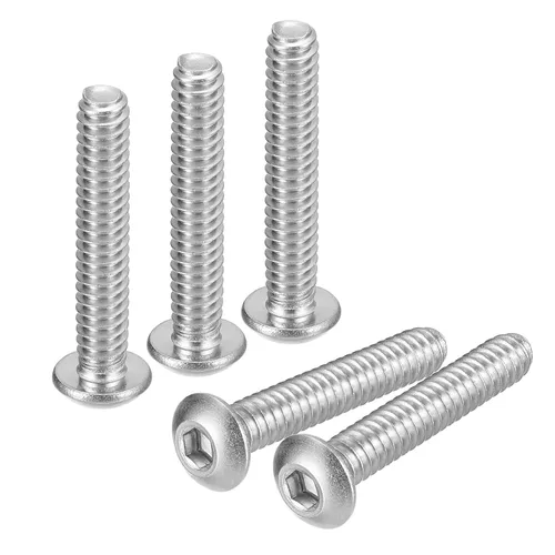 Vista 8 de Uxcell tornillos de cabeza de botón #8-32x1, 20 unidades, pernos hexagonales de acero inoxidable 304, tornillos de rosca completa con cabeza