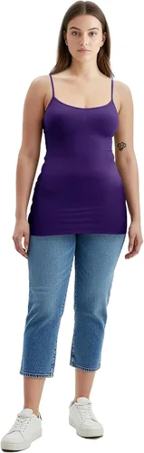 Vista 395 de Emmalise Camisola larga casual básica para mujer, con tirantes ajustables, top en capas