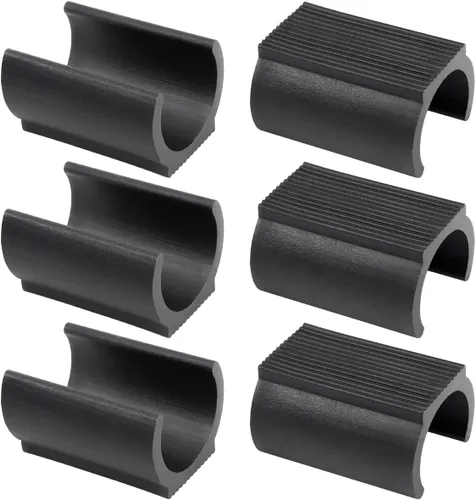 Vista 8 de 30 tapas de plástico para pies de silla en forma de U de 0.71 pulgadas, almohadillas de pie rectangulares antideslizantes para patas de muebles
