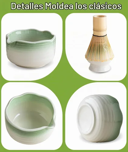 Vista 6 de JBER Matcha Set, 7PCS Matcha Whisk Set with Bamboo Whisk for Matcha Starter Gradiente verde claro