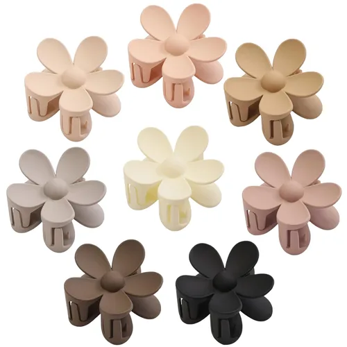 Vista 10 de Pinzas para el cabello de flores, 8 unidades, pinzas grandes para mujeres y niñas, cabello grueso y delgado, agarre fuerte, antideslizantes