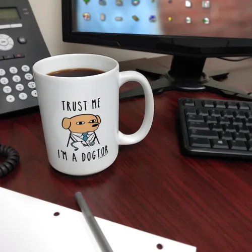 Vista 3 de ThisWear Trust Me I'm a Dogtor - Taza de café macho de 15 onzas, 1 paquete 15oz - Masculino