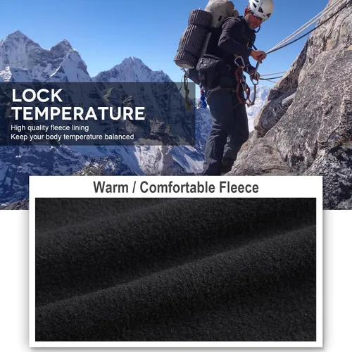 Vista 5 de Toomett Pantalones de nieve para senderismo para hombre, esquí, invierno, con forro polar, repelente al agua, campamento, caminar, pesca