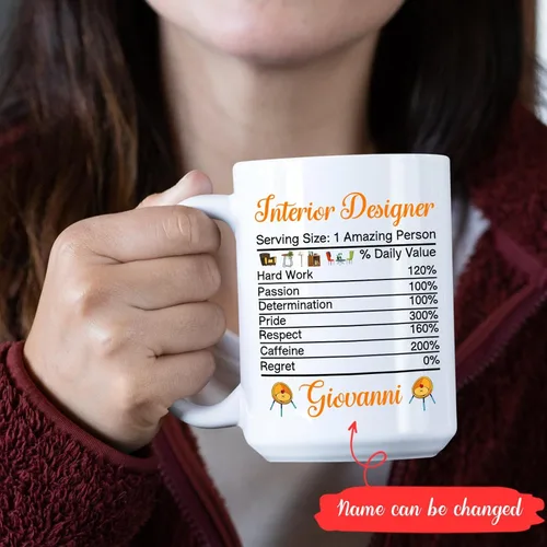 Vista 2 de Taza de café personalizada para diseño de interiores, diseño de interiores, taza de diseño de interiores, taza de diseño de interiores, regalo