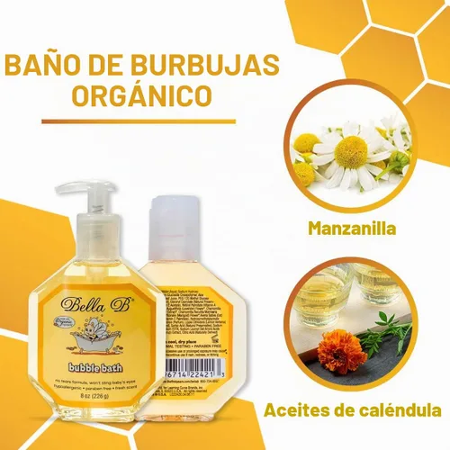 Vista 5 de Bella B Paquete: Squeaky Bee Baby Wash & Shampoo 8 oz y Bubble Bath 8 oz