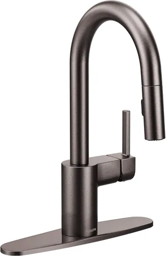 Vista 3 de Moen 5965BLS Align Grifo de Barra Moderno de Una Manija Extraíble con Power Clean con tecnología Reflex, Acero Inoxidable Negro