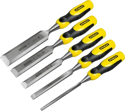 Vista 3 de Stanley 516421 Dynagrip - Juego de cincel y tapa de golpeo con acceso (5 piezas), color amarillo