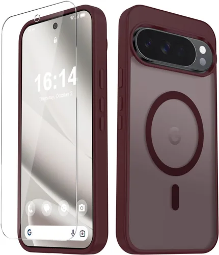 Vista 632 de Funda para Google Pixel 10 Pro XL, cubierta magnética mate, color negro Fit for MagSafe, Screen Protector included, Shockproof Military Grade