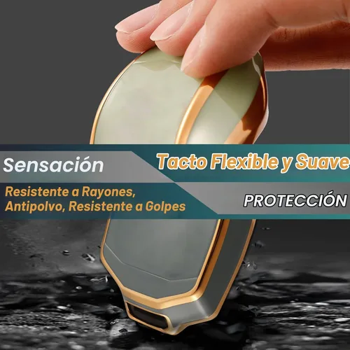 Vista 4 de FEYOUN - Funda de poliuretano termoplástico con 4 botones inteligentes para la llave a control remoto del automóvil; funda compatible