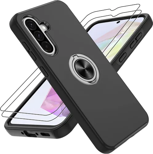 Vista 51 de Gritup Funda para Pixel 6A con protector de pantalla HD, soporte de anillo magnético 360 para Google Pixel 6A, color negro