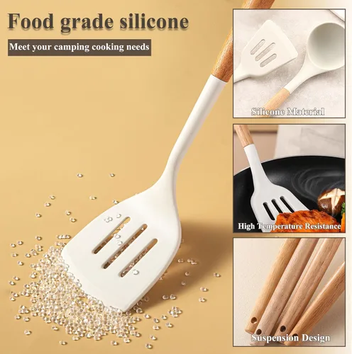 Vista 3 de Accesorios de camping, juego de utensilios de cocina, juego de utensilios de cocina portátiles para campamento al aire libre, equipo esencial