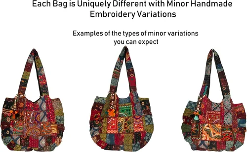 Vista 6 de Bolso de hombro grande colorido rojo para mujer, bolso de mano de mercado escolar, laptop, diario, casual, diario, cómodo, bohemio