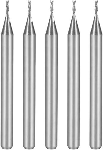 Vista 14 de uxcell 5 unids 1/8 "vástago 0.059 in x 0.236 in carburo End Mill CNC Router Bits 2 Flauta Fresa Bit para acrílico PVC MDF Madera