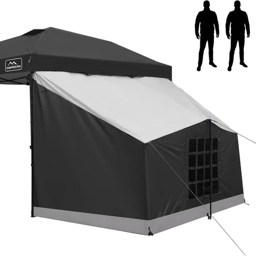 Vista 16 de KAMPKEEPER Side Tent,1/2 Person Camping Tent for 10' x 10' Pop Up Canopy, Easy Set Up Gazebo,Compatible with 10' Wide Canopy Tent(Canopy Not