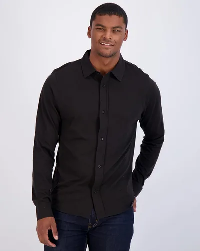 Vista 2 de Real Essentials Paquete de 3 camisa de manga larga con botones y cuello para hombre (disponible en tallas grandes y altas)