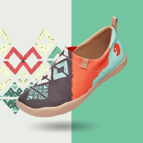 Vista 2 de UIN Mocasines casuales para mujer, de viaje, pintados, para caminar, ligeros, cómodos, de lona, tenis de moda