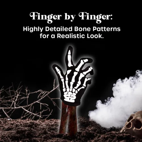 Vista 5 de Accesorios para Halloween de Kangaroo guantes de esqueleto