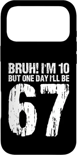 Vista 22 de Bruh I'm 10 But One-Day I'll Be 67 Retro 10th Birthday Kids Case for iPhone 17
