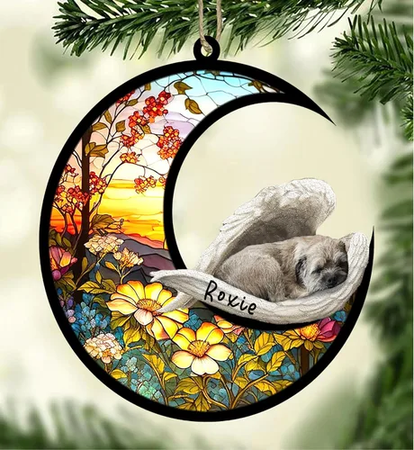 Vista 104 de Atrapasoles conmemorativo personalizado para perros, adorno navideño de Airedale Terrier, recuerdo por pérdida de mascota, regalos conmemorativos